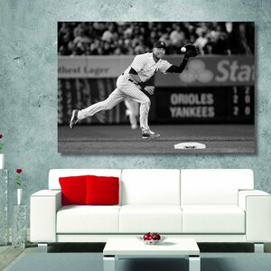 Derek Jeter Final Match Ready to Hang Canvas Wall Art New York Yankees Poster, Derek Jeter Photography Man Cave Decoration, Yankees Poster