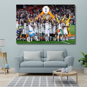 EUROPA LEAGUE CHAMPIONS Tottenham Hotspur Qualitätsdruck Gerahmte Leinwand Wandkunst Tottenham Hotspur Poster Man Cave Wandkunst Fußballspiel Druck