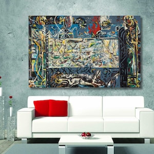 Jackson Pollock Guardians Of The Secret 1943 Quality Fine Art Print Jackson Pollock Framed Canvas Wall Art  Jackson Pollock Poster Painting