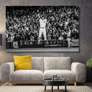 Derek Jeter Final Match Ready to Hang Canvas Wall Art   New York Yankees Poster Derek Jeter  Photography Man Cave Decoration, Yankees Poster