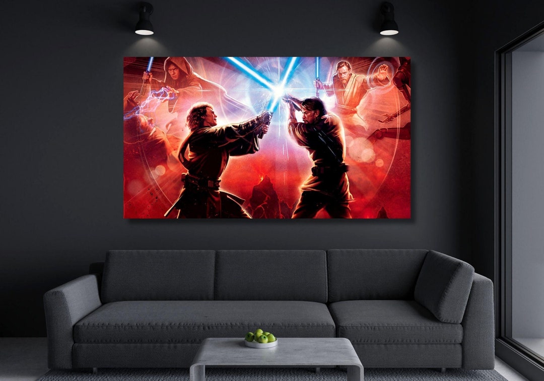Star Wars Canvas Art: Anakin Vs Obi-wan - the Clone Wars Poster - Etsy