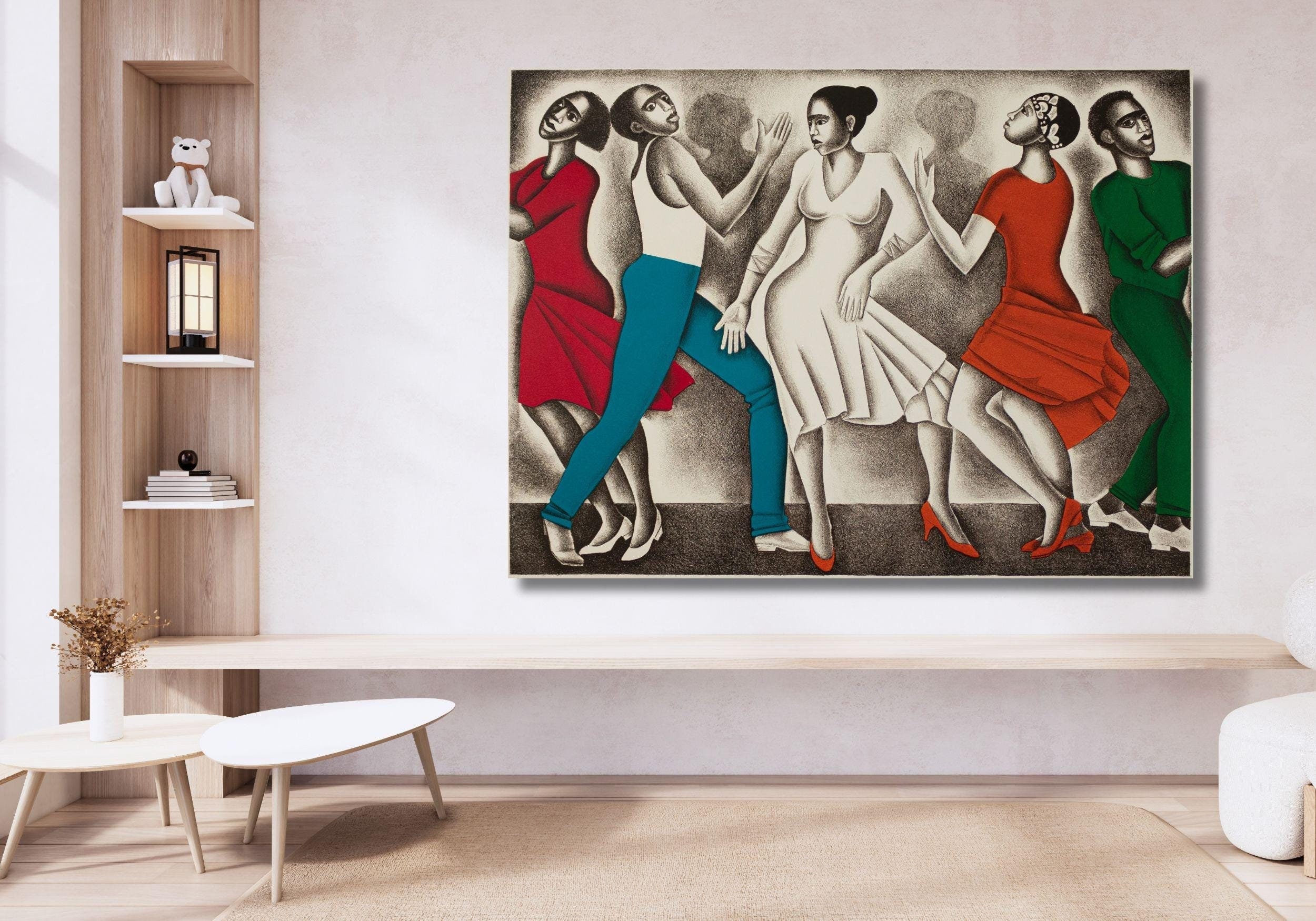 Elizabeth Catlett "Dancing" Framed Canvas Art Print