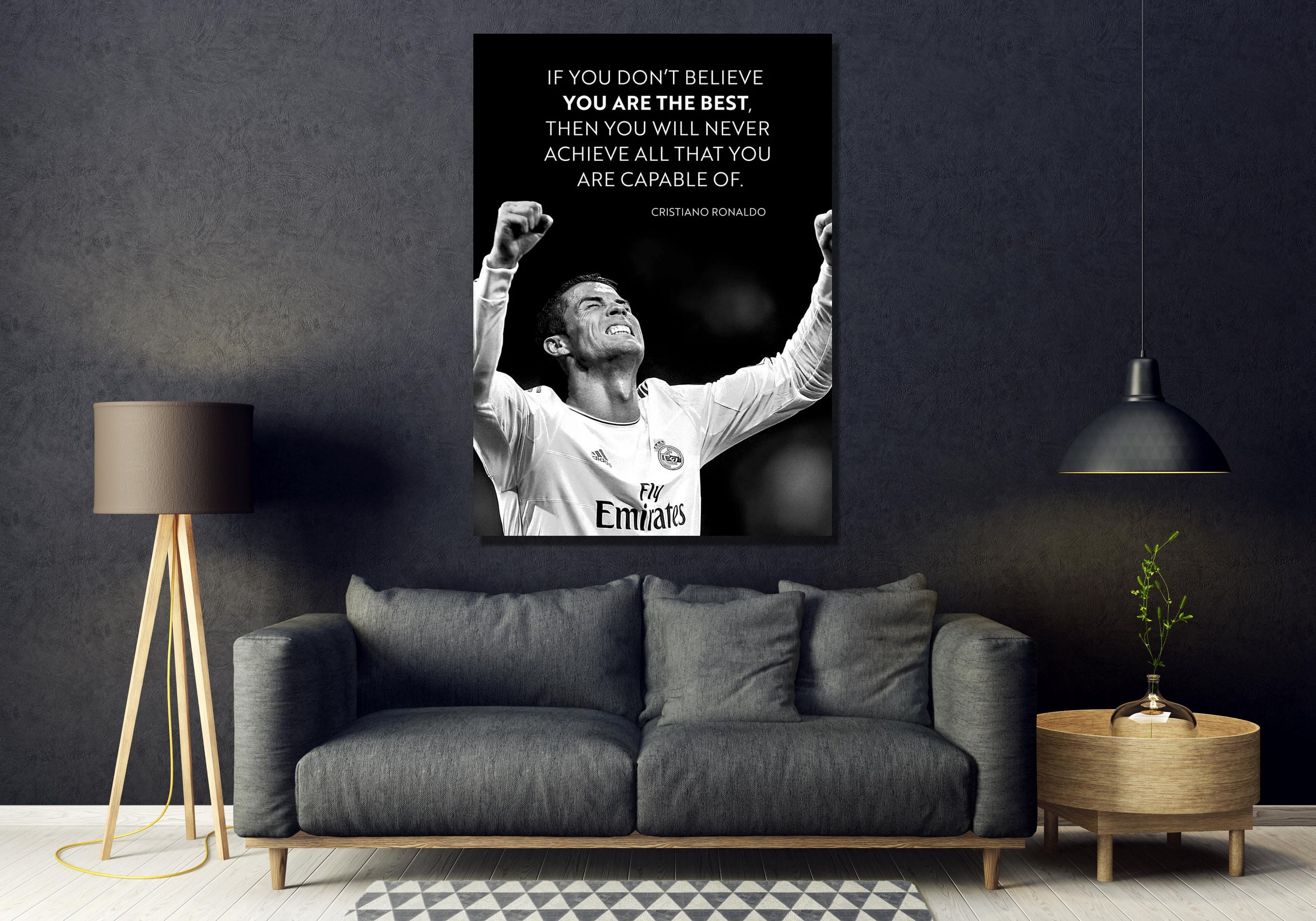 クリスティアーノ・ロナウドの名言キャンバスアート：すぐに飾れる