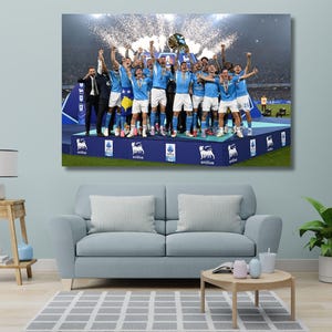 Serie A 2024/2025 Champions SSC Napoli Quality Print Framed Canvas Wall Art SSC Napoli Poster Man Cave Wall Art Soccer Game SSC Napoli Print