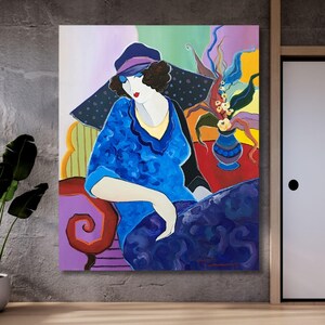 Dreaming Day Von Itzchak Tarkay Qualitätsdruck Gerahmte Leinwand Wandkunst Itzchak Tarkay Wandkunst Vintage Print Wandkunst Itzchak Tarkay Poster