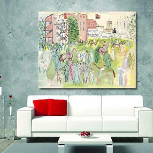 Royal Ascot By Raoul Dufy Premium Quality Art Print Framed Canvas Wall Art Raoul Dufy Poster Vintage Canvas Art Raoul Dufy Painting