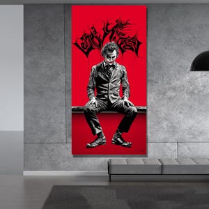 Joker Quality Print Ready to Hang Canvas Wall Art / Poster Poker Wall Decor Extra Large Art Room Decor Luxury Wall Art Comic Poster