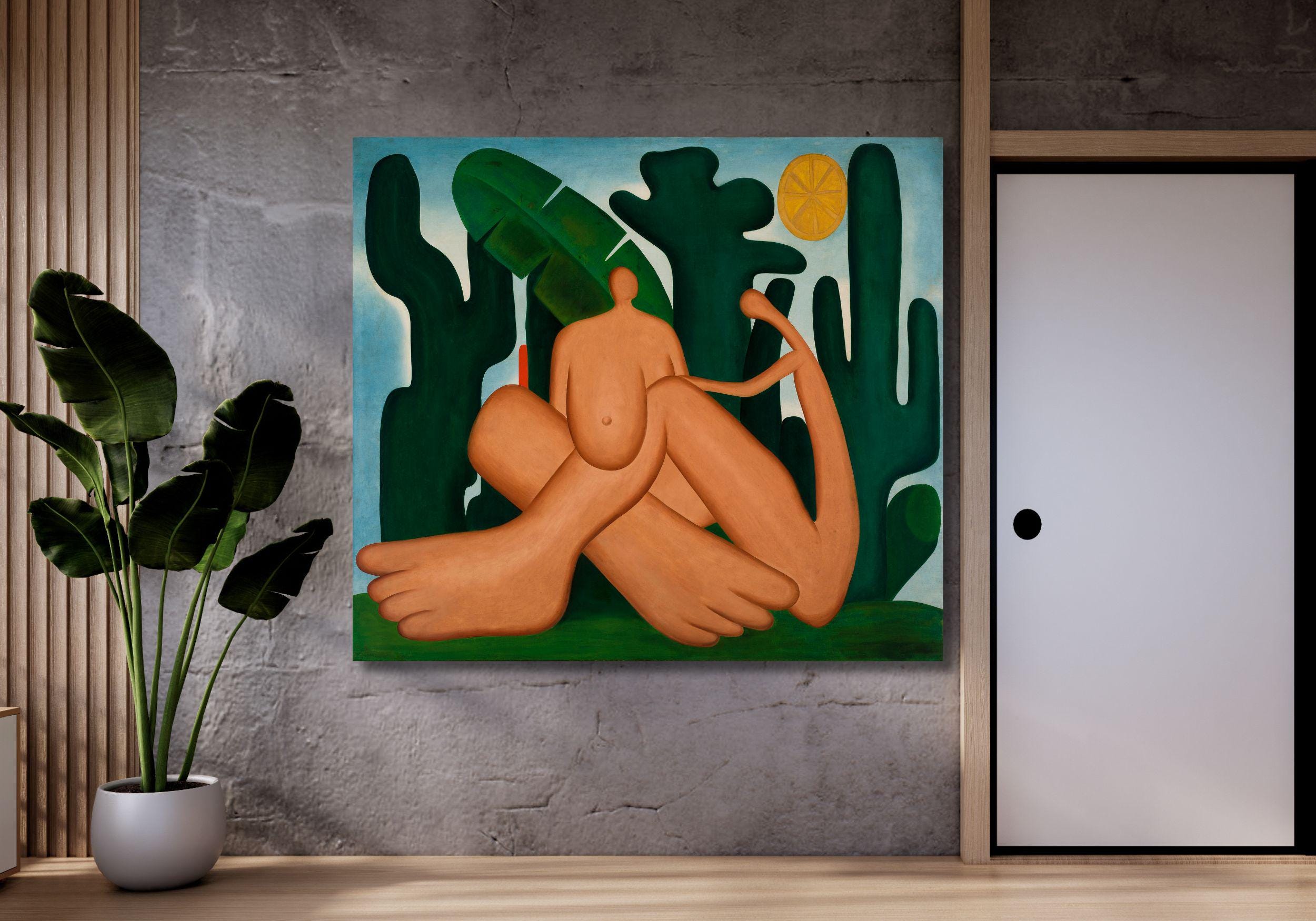 Anthropophagay 1929 By Tarsila do Amaral Quality Print Abaporu By Tarsila do Amaral Framed Canvas Wall Art Tarsila do Amaral Poster Canvas
