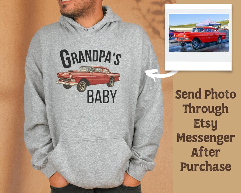 Maak je eigen premium hoodie custom print gepersonaliseerde voor- en achterkant custom tekst shirt portret van foto sentimenteel cadeau voor echtgenoot afbeelding 3