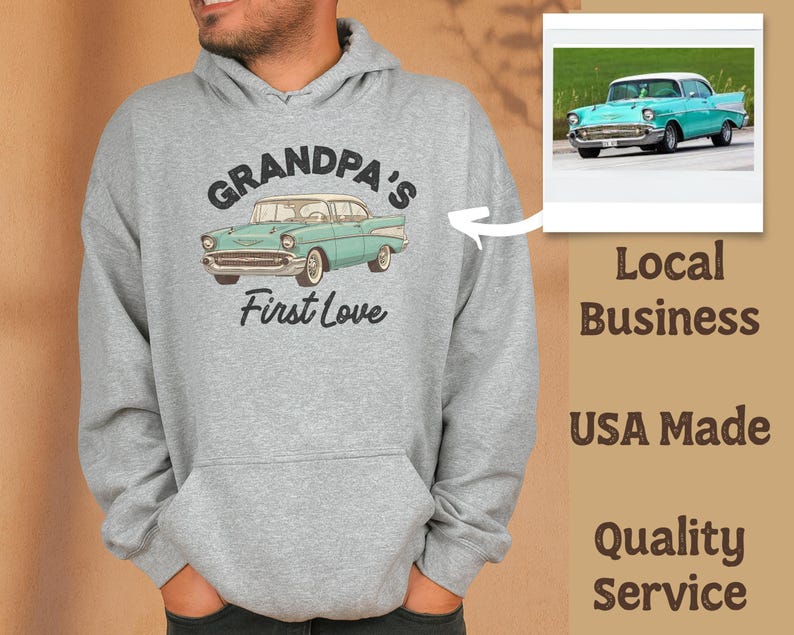 Maak je eigen premium hoodie custom print gepersonaliseerde voor- en achterkant custom tekst shirt portret van foto sentimenteel cadeau voor echtgenoot afbeelding 18