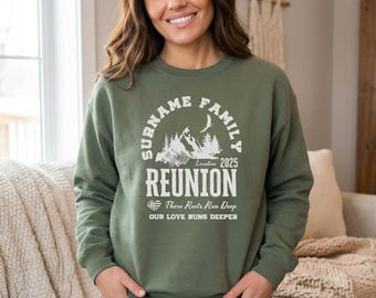 Custom Family Reunion Sweatshirt Personalized Last Name, Matching Hoodies for Family Gift, Mountain Reunion Shirts All Sizes