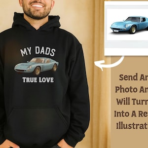 Maak je eigen premium hoodie custom print gepersonaliseerde voor- en achterkant custom tekst shirt portret van foto sentimenteel cadeau voor echtgenoot afbeelding 1