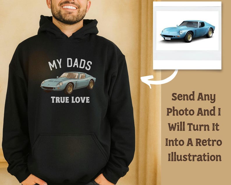 Maak je eigen premium hoodie custom print gepersonaliseerde voor- en achterkant custom tekst shirt portret van foto sentimenteel cadeau voor echtgenoot afbeelding 1