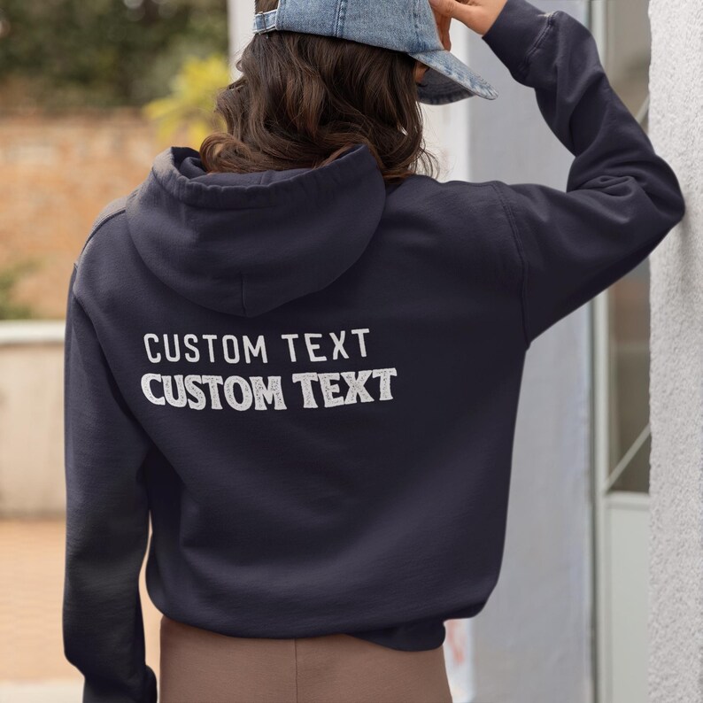 Maak je eigen premium hoodie custom print gepersonaliseerde voor- en achterkant custom tekst shirt portret van foto sentimenteel cadeau voor echtgenoot afbeelding 6