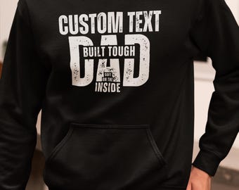 Custom Dad Gift Sweatshirt - Grunge Aesthetic Oversized Hoodie - Cotton Blend, Funny Quote, Veterans Day Apparel