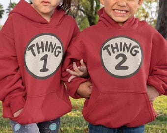 Thing 1 and thing 2 hoodie halloween costume gildan sweatshirt youth toddler hoodie matching outfit