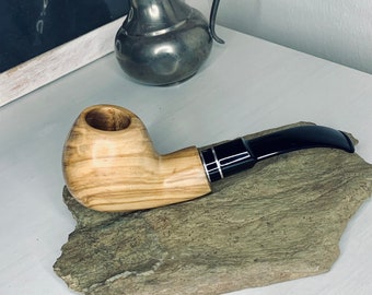 Pfeife Pipe "Brandy" aus Olivenholz Handmade Pipe made out of Olivewood