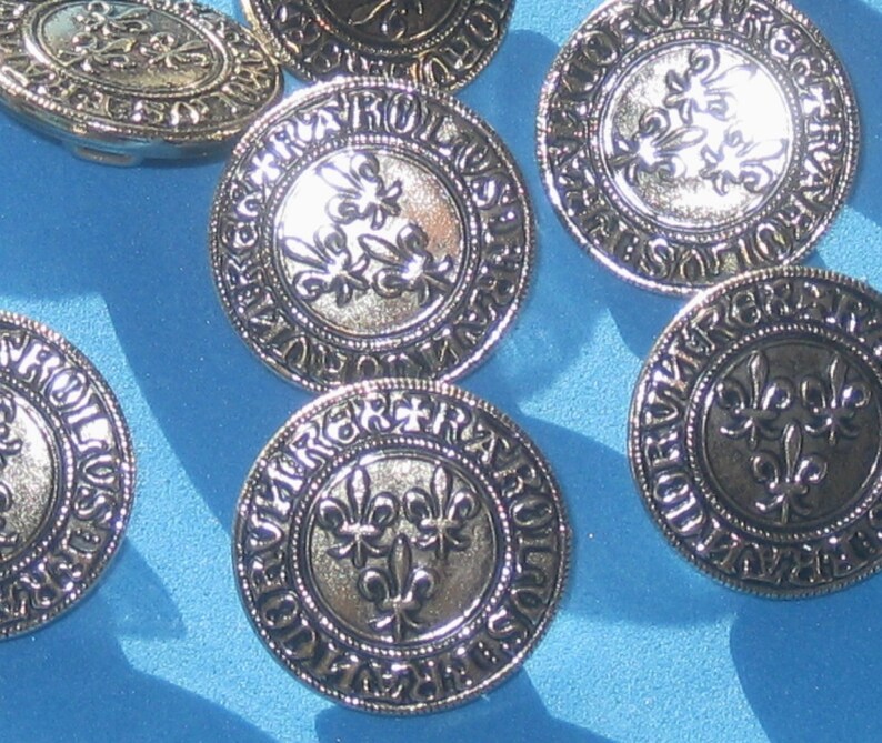 Set 14 ORNATE Fancy FLORAL New Vintage SILVER METAL Buttons 13//16/"