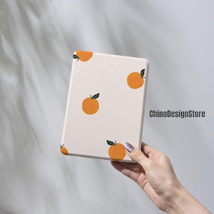 Étui pour Kobo/Kindle Paperwhite 12th 7 à imprimé orange,Fond magnétique pour Kindle,Couleur soft/Fire pour Kindle,Couvercle Paperwhite 11th 6,8/10ème 6 pouces,Étui Kobo Clara