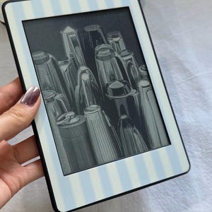 Blue Stripes Kindle Skin Decal,Decorate your Paperwhite,Kindle Paperwhite 12th,11th,10th Decal,Kindle Insert Vinyl Decal,Kindle Basic,Oasis