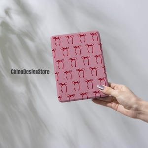 Étui pour Kindle Paperwhite 12th 7" avec noeud rose,tout nouveau Kindle Colorsoft,couvercle Paperwhite 11th 6,8 pouces,Kindle 12th 2024,Kindle 6 pouces 10th,Kindle Basic
