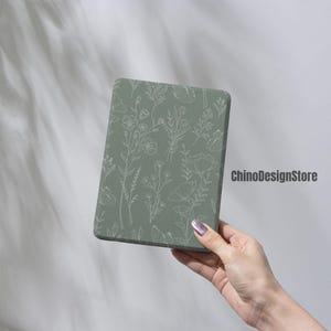 Étui pour Kobo/Kindle Paperwhite 12th 7" vert grisâtre,Kindle Colorsoft/Fire,Paperwhite 11th 6,8"/10th 6" Cover,Kobo Clara Case,Kindle arrière transparent