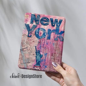 Étui Kobo/Kindle Paperwhite 12e 7 pouces New York, Paperwhite 11e 6,8 pouces/10e 6 pouces,Kindle Fire HD,Étui Kobo Clara/Balance, Dos transparent pour Kindle, Étui Kindle