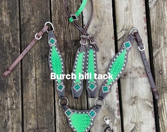Made to Order Lime Green Western Tack Set