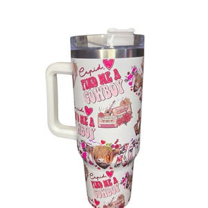 Western Cow Tumbler| valentines day Western Cowgirl Tumbler Mug 40oz