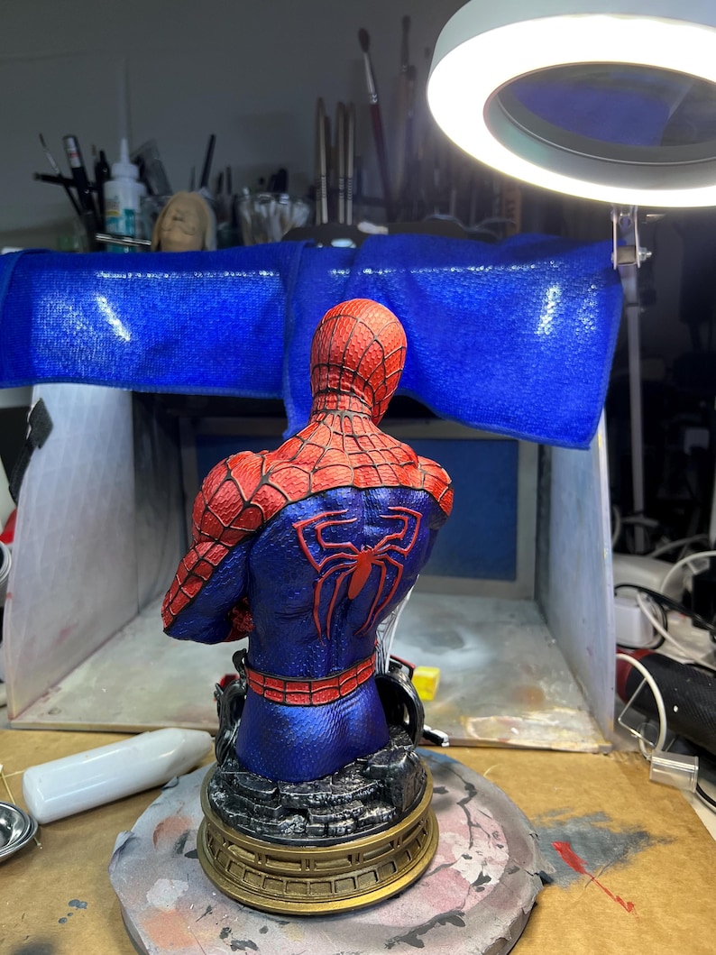 Spiderman Bust- 3D printed and Hand painted —-Designed by BeeFigureStore image 8