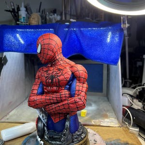 Spiderman Bust- 3D printed and Hand painted —-Designed by BeeFigureStore image 3