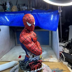 Spiderman Bust- 3D printed and Hand painted —-Designed by BeeFigureStore image 1