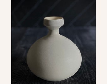 SHIPS NOW- Seconds Sale- Grey Matte Stoneware Round Bud Vase 6.5" tall - sara paloma studio pottery ceramic design