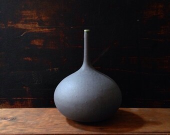 MADE TO ORDER- one perfect Slate matte rotund bottle vase by Sara Paloma