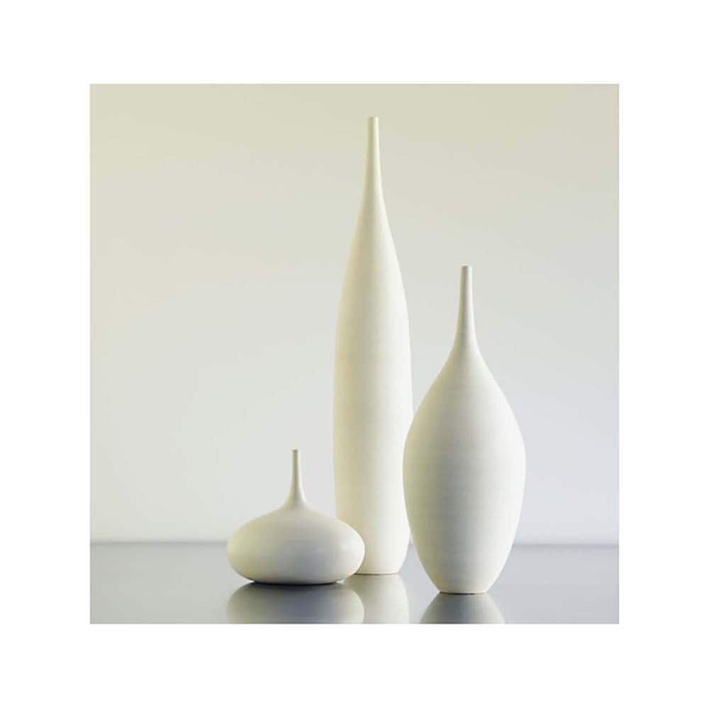 3 Large White Modern Ceramic Bottle Vases In Modern White Etsy