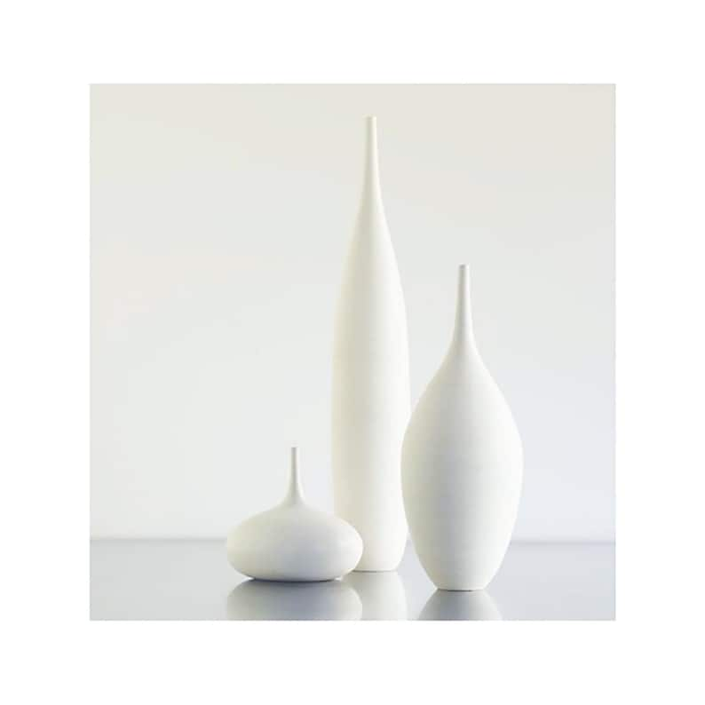 3 Large White Ceramic Stoneware Bottle Vases Glazed in Calming White Matte by Sara Paloma Pottery. elegant tabletop natural airy floor vases image 1