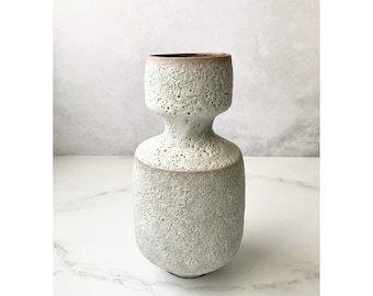 Stoneware Angular Vase in Crater White by Sara Paloma Pottery.  handmade MCM decor rustic modern vase for flower arrangements