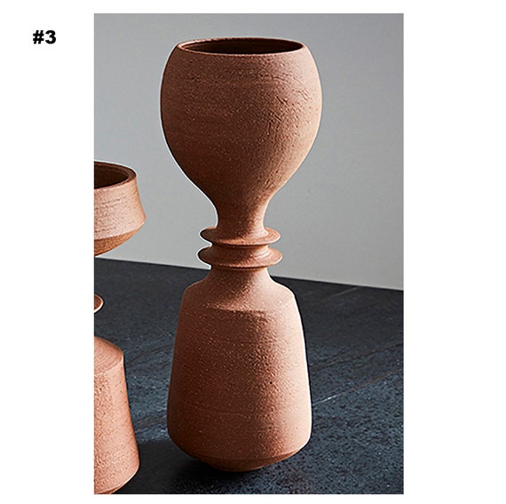 Set of 3 Stoneware Raw Terra Totem Vases by Sara Paloma - Etsy