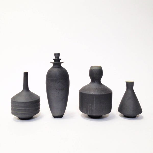 Reserved For Merrill- collection of 6 custom vases in WHITE MATTE by sara paloma