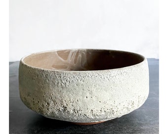 SHIPS NOW- Ceramic Stoneware Low Bowl with Textural White Crater Glaze by Sara Paloma Pottery