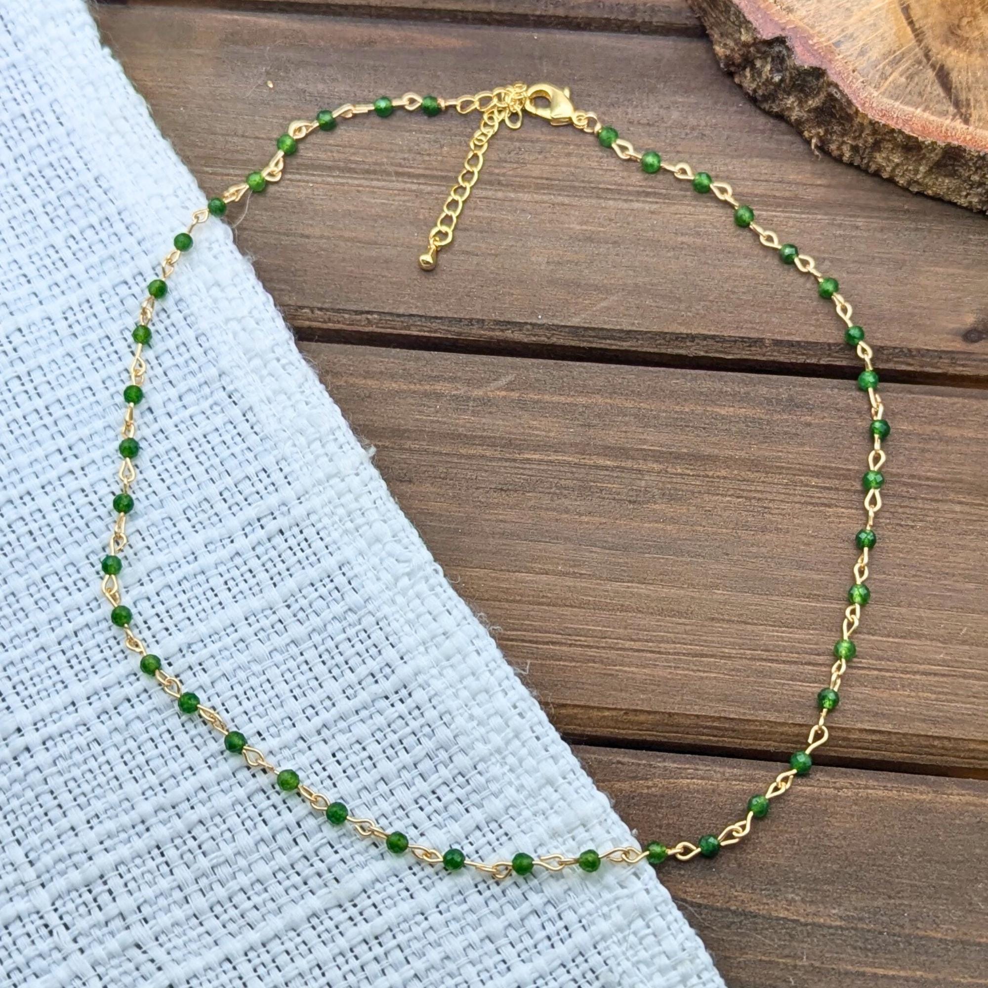 Parure collier ras de cou et bracelet chaîne à perles | latelierdizabou