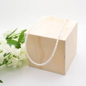 White Pearl Necklace or Choker, Handmade Gift, Adjustable Sizes, Stainless Steel or 18K Gold Plated, 15, 18, 22 inch with Extender