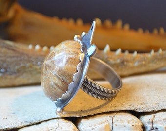 Sea Fossil Ring Made With Real Fossilized Sand Dollar