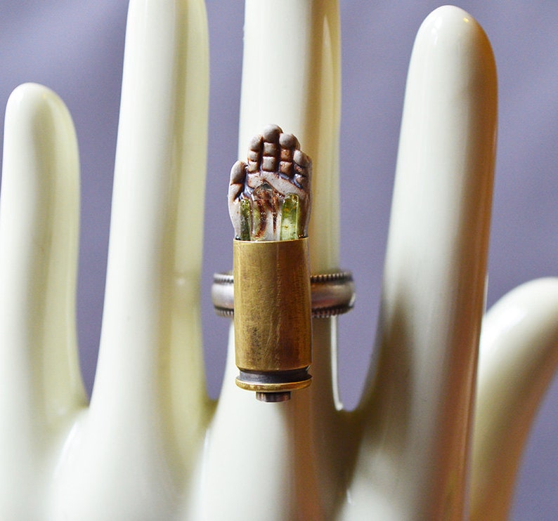 Trigger Finger Ring Made With Recycled Brass Case Etsy