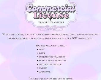 Licencia comercial extendida: diseños digitales para transferencias impresas