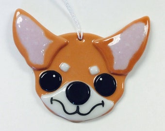 Chihuahua Glass Ornament
