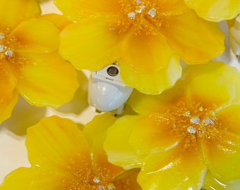 Fused Glass Night Light (Yellow Flower)
