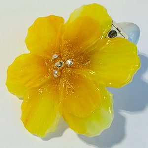Fused Glass Night Light Yellow Flower image 3