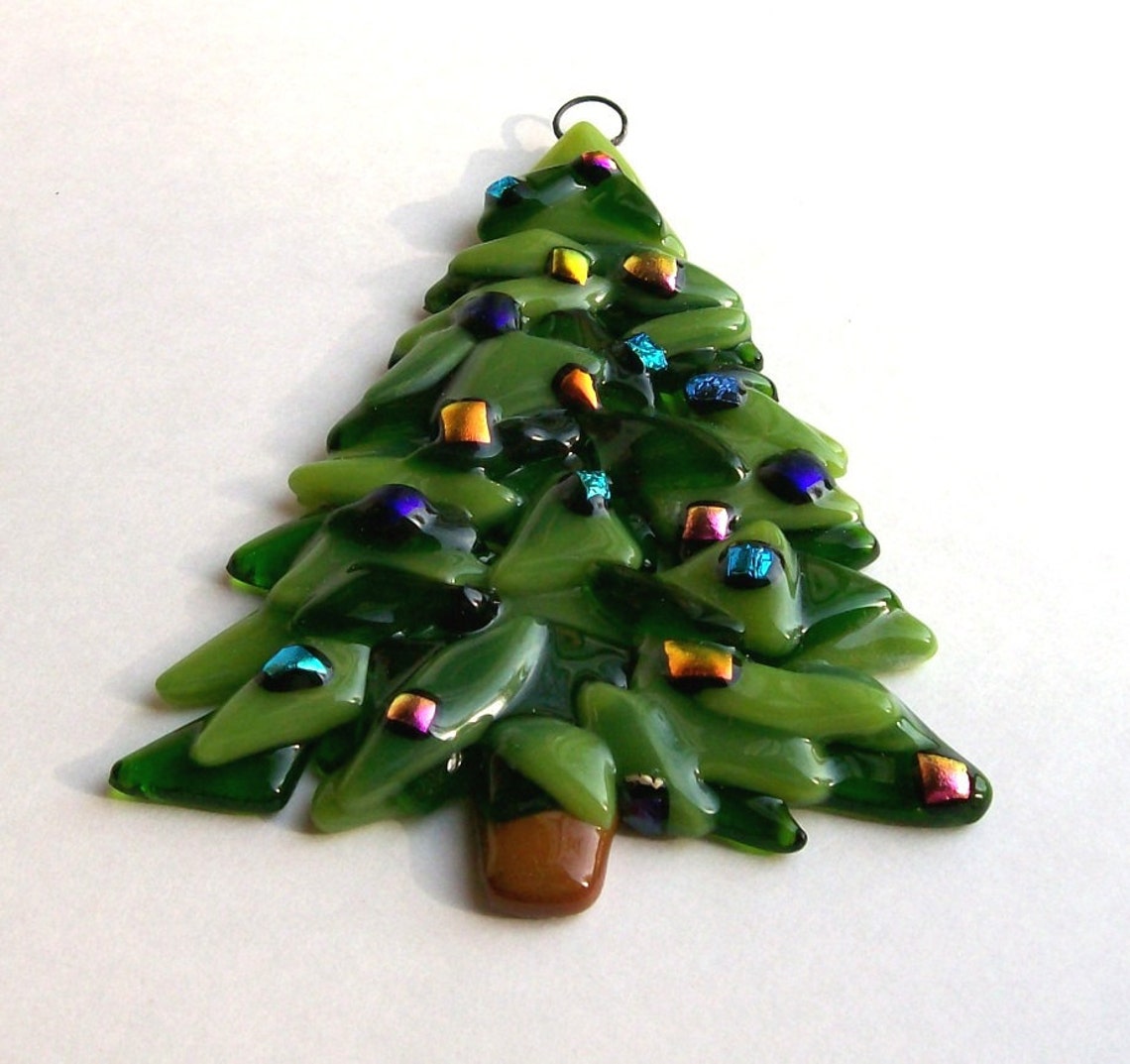 Fused Glass Christmas Ornament Christmas Tree Etsy