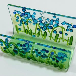 Visitenkartenhalter aus geschmolzenem Glas (Field of Blue)